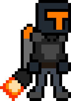 Charakter des Videospiels mit aktivem Jetpack