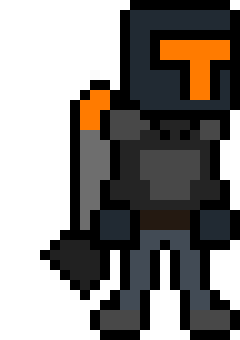 Charakter des Videospiels mit inaktivem Jetpack